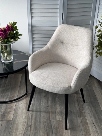 Стул M-City STAMEN ткань DAVIS RETRO BLISS 02 светло-бежевый / черный каркас