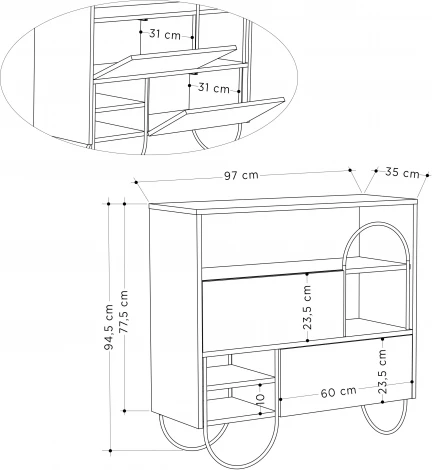 Обувница LEVE NORFOLK SHOE CABINET LEV00808