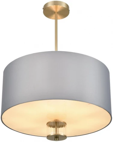Потолочная люстра на штанге Lumion Damona 8108/5C латунь титаниум/серый, металл/текстиль/стекло E14 5*40W 220V (круглые)