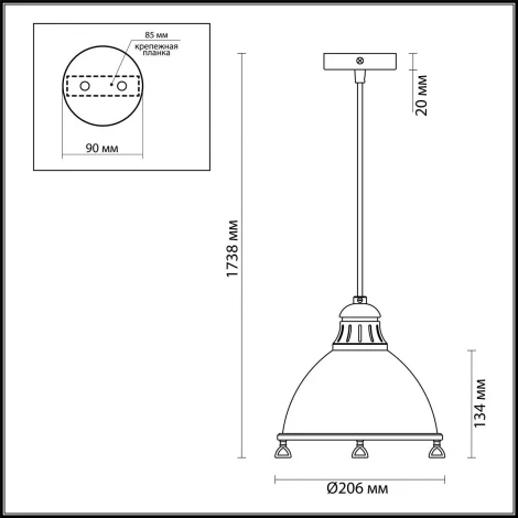 Подвесной светильник Odeon Light Breta 3807/1L