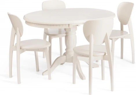 Стол STEFANO круглый (Бук,МДФ /Белый)