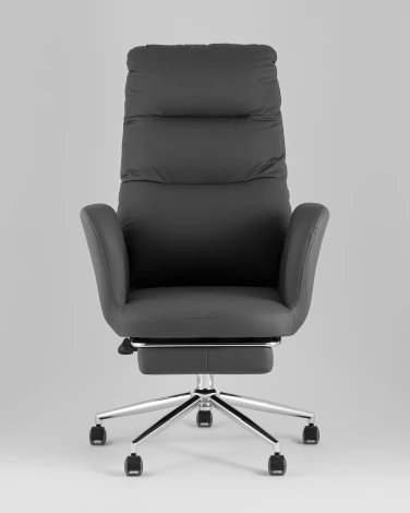 Кресло руководителя TopChairs Solid NC с оттоманкой серый УТ000041760