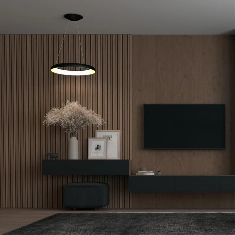 Светильник подвесной диммируемый, с пультом ДУ (2.4G) LED 60W Novotech Fold 359024 OVER (регулировка яркости, 220V, на тросе, кольцо)