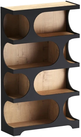 Стеллаж Calista ОГОГО Обстановочка! (МДФ,ЛДСП/Черный) арт.907012