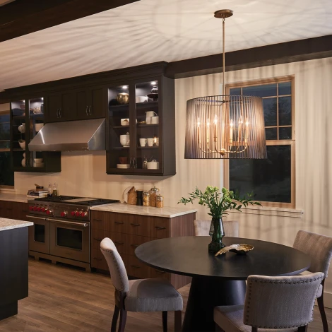 Подвесная люстра Kichler Linara QN-LINARA-6P-BK (220V, круглые)