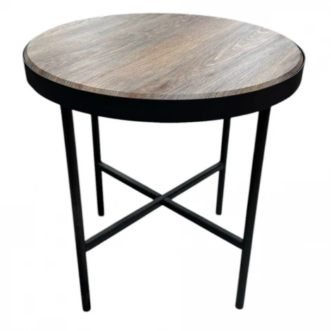 Стол журнальный МеталлАрт М011 МАЛЫЙ коричневый дуб/черный Mebelik 009489