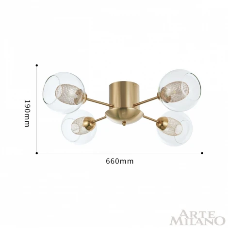 Потолочная люстра на штанге Arte Milano 272880/4 GD (220V, шарики)