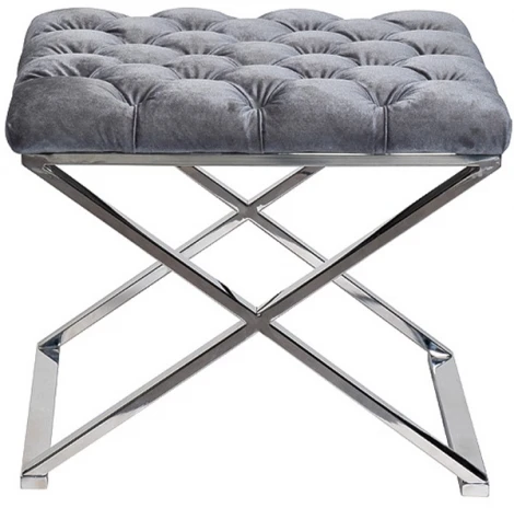 Пуфик Garda Decor GY-BEN8008-GR (Хром/Серый)