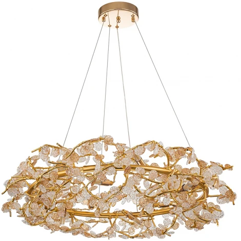 Подвесная люстра 11042/12P Gold Indigo Splendore V000421 (220V, на тросе, листья, ветки)
