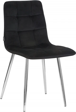 Стул обеденный ALEX (хром ножки, черный велюр (V108-77),)
