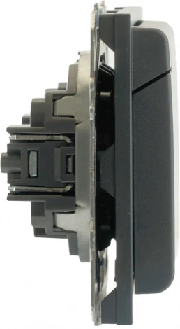 Розетка без заземления с защитной крышкой (черный) Stekker Эмили 49852