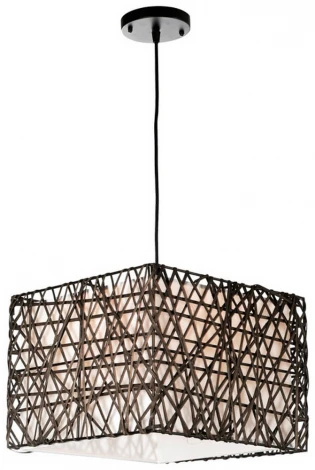 Подвесной светильник 571-726-01 (220V, на проводе, куб, плетеные)