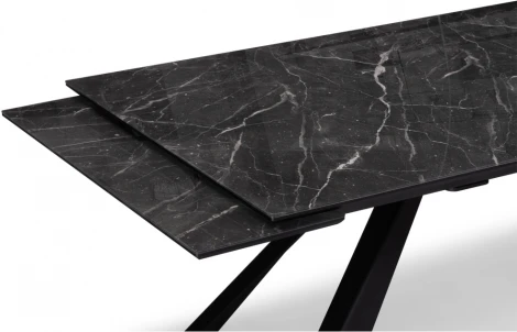 Стеклянный стол Woodville Маккарти 160(220)х90х75 дарк / черный 553532