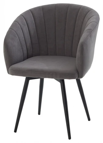 Стул МИШЕЛЬ 360 град. поворот. цвет B28 Темно-серый, велюр / черный каркас M-City 64749