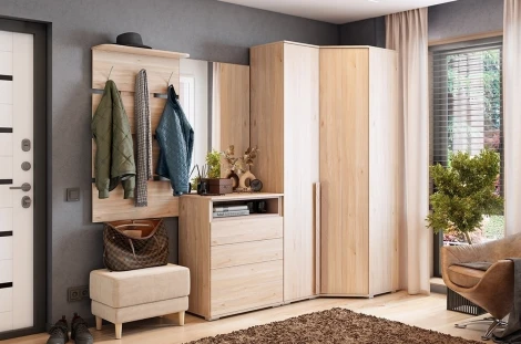 Вешалка Реал 2 Mebelson (ЛДСП,Металл/Светлое дерево) арт.PR-0030.2552