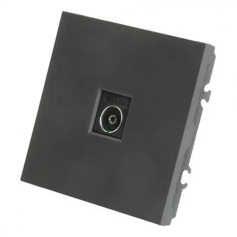 ТВ-розетка (черный уголь, soft touch) Stekker Эмили 49849