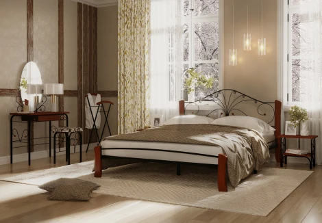 Стол дамский МК-8 с ящиком, ММД303, Черный/Орех, Форвард