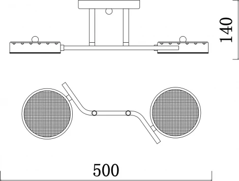 Потолочная люстра на штанге светодиодная Escada Starlight 10273/2LED 24Вт, металл/пластик, шампань (220V)