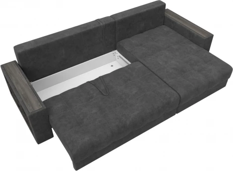 Диван угловой с декором и полкой Лига-050 НПБ Лига Диванов (Велюр) арт.128598