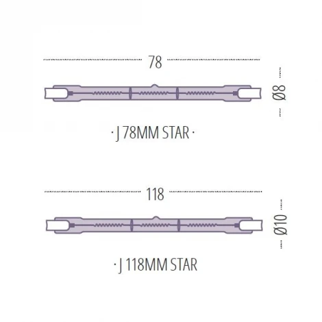 Лампочка галогенная линейная J Star 8501