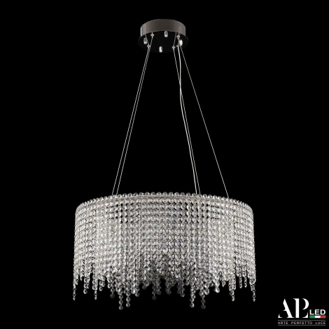 Подвесная люстра светодиодная APL LED Sicilia SH02.55.B.Ni.4000 (220V, хрусталь, на тросе)