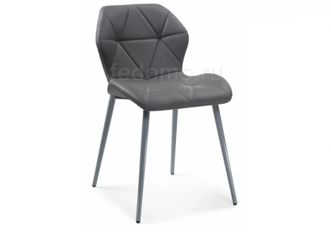Стул Woodville на металлокаркасе Вальд экокожа серый / серый глянец 464192