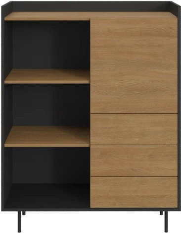 Шкаф-стеллаж Look ОГОГО (арт.853906), (ЛДСП/Черный)