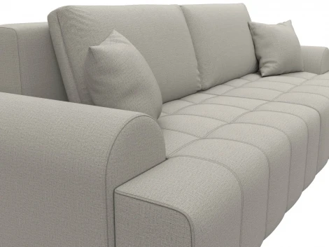 Диван прямой Лига-080 (ДСП/Пластик/Рогожка/Бежевый) Лига Диванов 131109