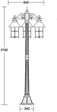 Наземный фонарь Oasis Light CAIOR 1 81508B Gb (220V, фонарь, IP44)