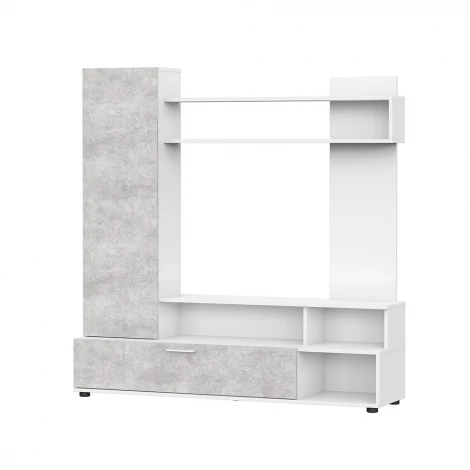 Стенка Арника в гостиную МГС 9, белый/цемент светлый