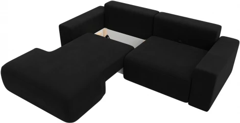 Диван угловой Лига-036 НПБ Классик левый угол (Черный/Микровельвет) Лига Диванов арт.121365L