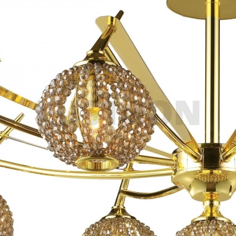 Потолочная люстра N-Light 917 917-09-33 gold + brown crystal