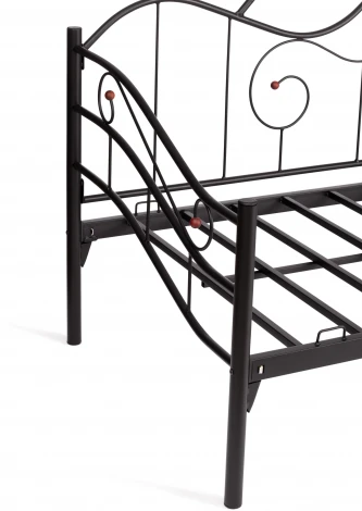 Кровать Tetchair Federica (Дерево гевея,Металл/Красный дуб,Черный) 20104