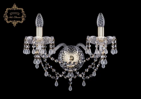 Бра Art Classic 10.24 10.24.2.200.XL.Gd.V0300 (220V, хрусталь, подвески, подсвечник, свеча)