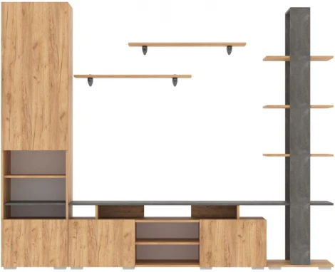 Готовые гостиные Woodville Frenchie дуб золотой / камень темный 499611