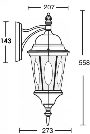Настенный фонарь уличный Oasis Light ASTORIA 2M 91402M cover Bl овал (220V, IP44)