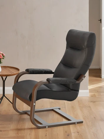 Кресло для отдыха Марго, экокожа Ева 1, каркас орех антик Mebelik арт.008450