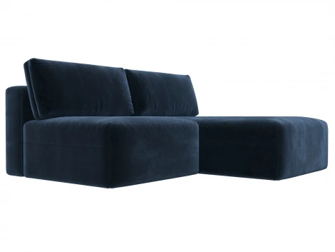 Диван угловой модульный Лига-060 НПБ угол универсальный (ЛДСП,Брус,Фанера/Пластик/Велюр/Синий) Лига Диванов 129495