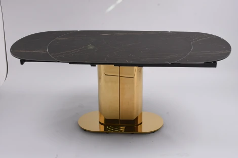 Стол обеденный раскладной Атриум-2 MC3035-120B, 120(30+30)х90х77 см, черная керамика IST-CASA