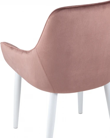 Стул Stool Group Диана велюр пыльно-розовый ножки белые УТ000031293