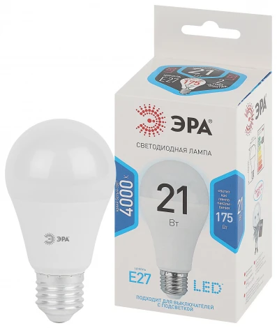 Лампочка светодиодная E27 21W ЭРА LED A65-21W-840-E27