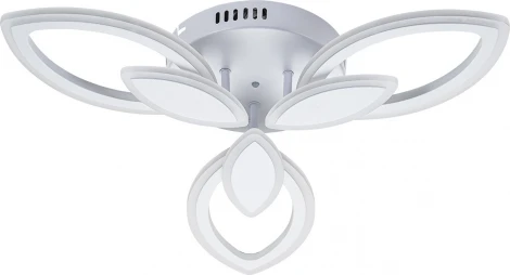 Потолочный светодиодный светильник 50Вт, 3920Лм, 3500-4000К, Ra>80, плавная регулировка мощности, изменение цветовой температуры, ночник, металл/акрил, белый (220V, пульт управления)