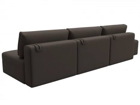 Диван прямой модульный с пуфом Лига-060 НПБ Лонг (ЛДСП,Брус,Фанера/Пластик/Рогожка/Коричневый) Лига Диванов 129709