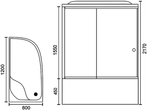 Душевая кабина Royal Bath RB8120BK1-T-CH-L