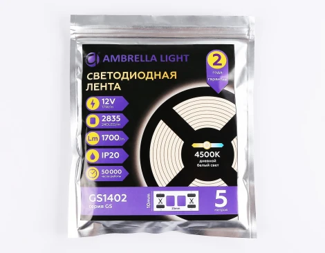 Светодиодная лента Ambrella Illumination GS1402 2835 240Led 17W/m 12V IP20 4500K 5m