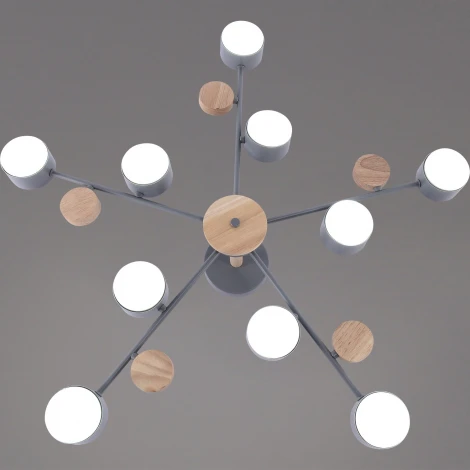 Потолочная люстра на штанге Reluce 03758-0.3-10 GREY+WOOD GX53