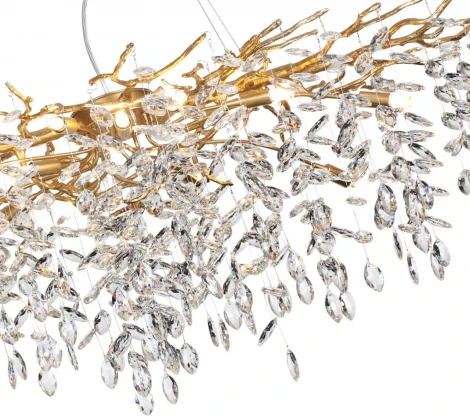 Подвесная люстра Odeon Light Delica 4969/14 HALL античн.бронза/алюмин./хрусталь G9 14*40W (220V, на тросе, лепестки, ветки)