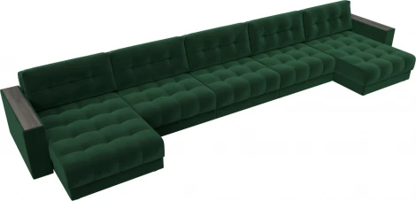 Диван П-образный с декором Лига-049 НПБ Мегалонг Лига Диванов (Велюр) арт.128525