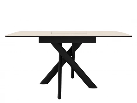Стол DikLine DKB110, Керамика Krater Perla (бежевый матовый)/подстолье черное/опоры черные 00-00081862