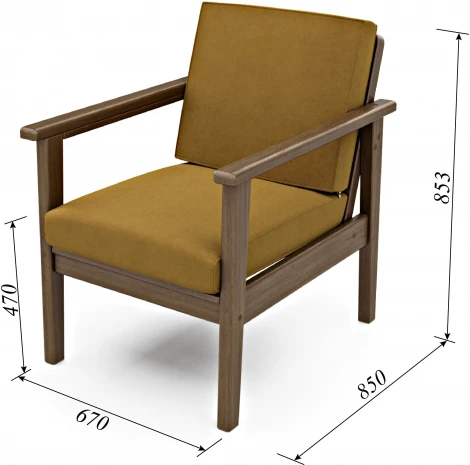 Кресло Arsko Лориан орех велюр горчичный